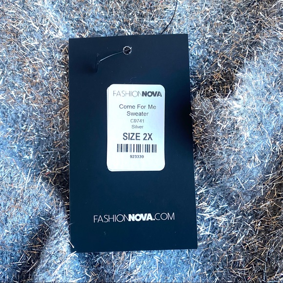 FASHIONNOVA SILVER Oversized Sweater - Picture 9 of 11